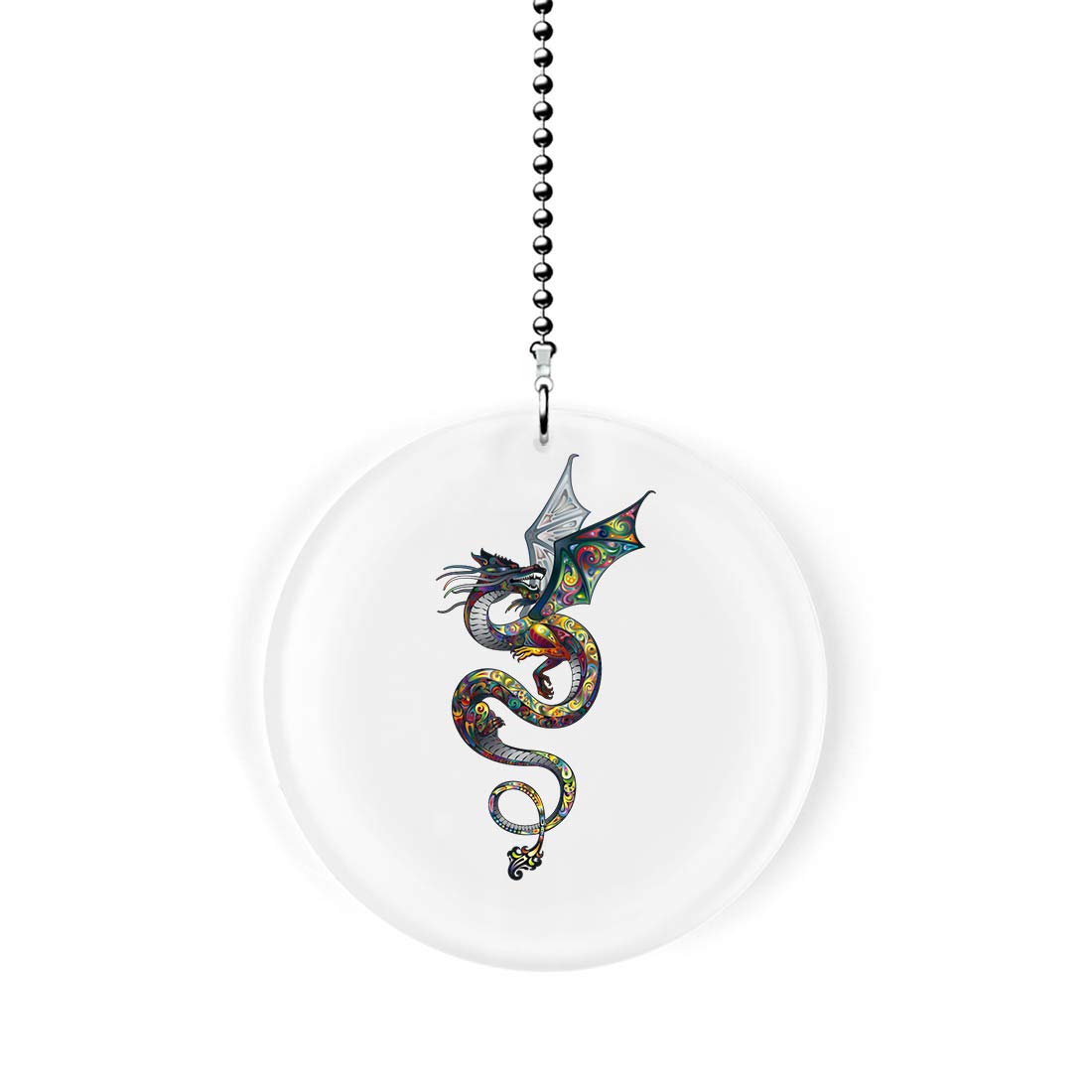 Vibrant Dragon Fan Light Pull Chain - Decorative Ceiling Fan Pull Cord for Home, Bedroom, and Asian-Themed Decor