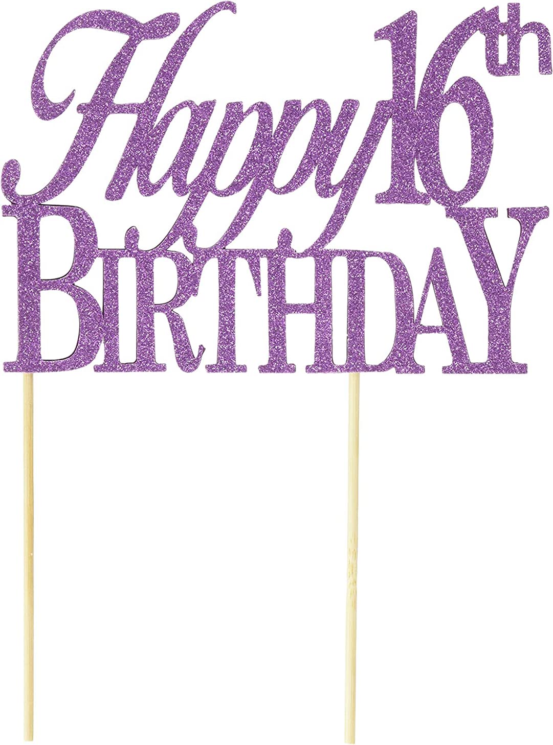 Purple Happy 16th Birthday Cake Topper - Elegant Decorations for Sweet 16 Parties & Celebrations