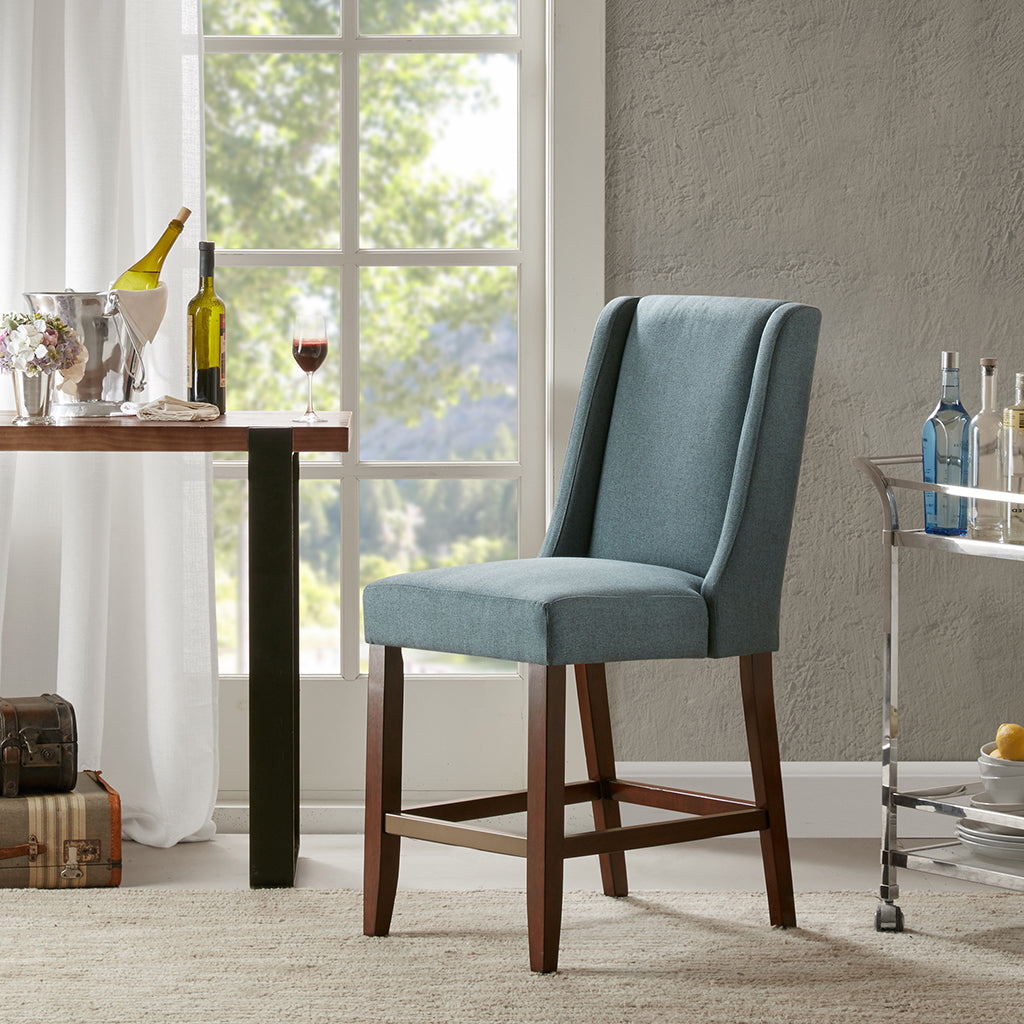 Brody Wing Counter Stool - Modern Kitchen Bar Stool with Back Support, Adjustable Height for Breakfast Nook, Kitchen Island & Home Bar Seating