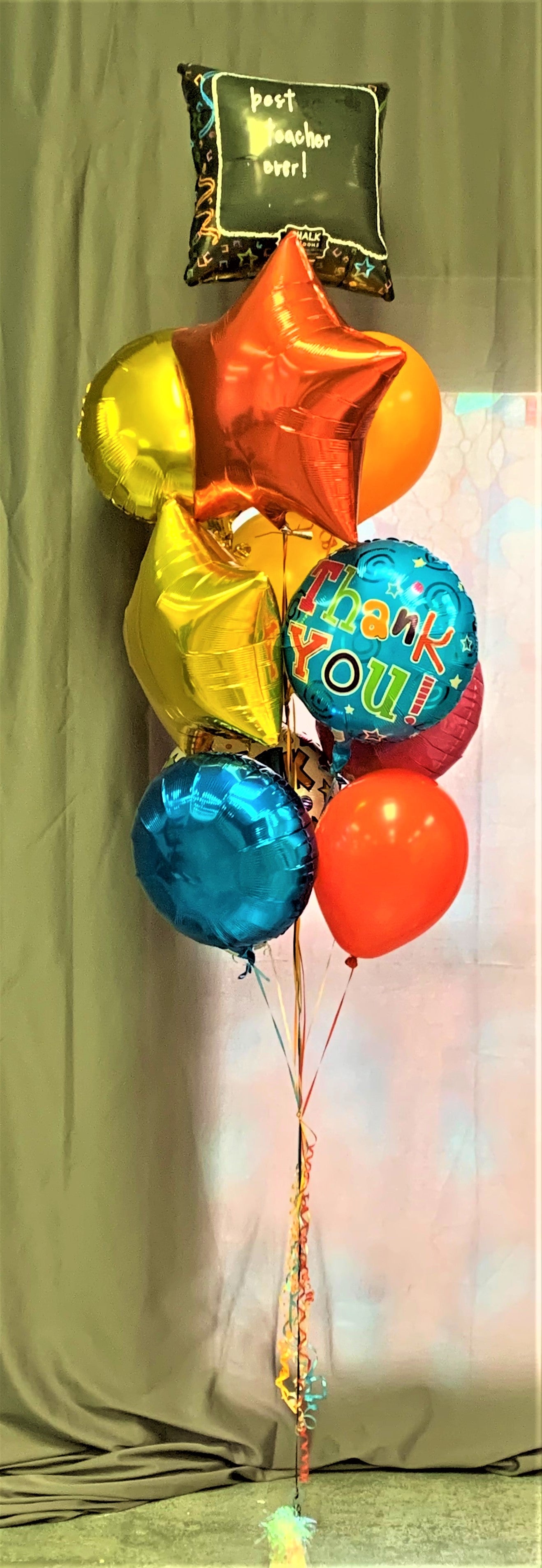 Teacher Appreciation Balloon Bouquet - Colorful Thank You Gift for Educators - Perfect for Teacher's Day, Retirement & End of Year Celebrations