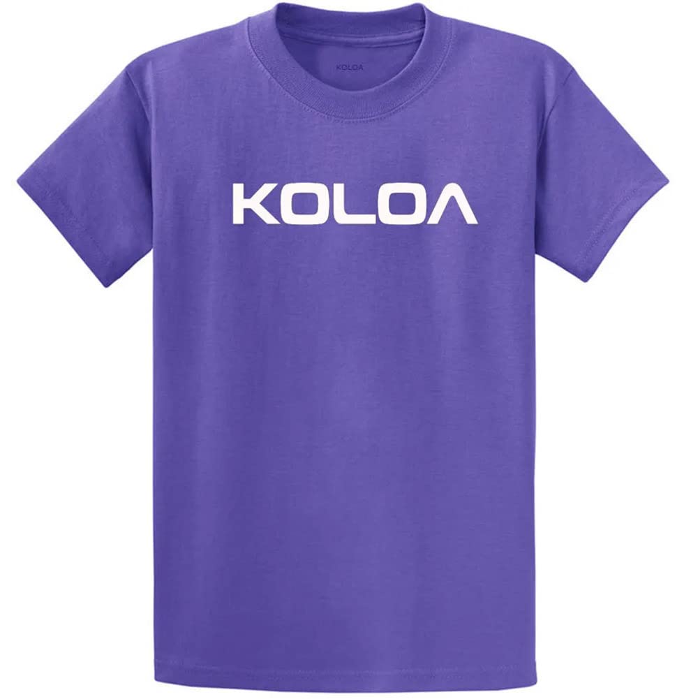 Koloa Surf Koloa-Text Logo Heavy Cotton T-Shirts for Men - Regular, Big & Tall Sizes - Comfortable Casual Wear for Beach, Surfing & Everyday Outfits