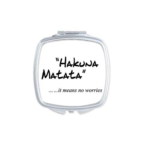 No Worries Quote Art Deco Fashion Mirror - Portable Compact Double-Sided Glass Makeup Mirror for Travel, Home & Office | DIYthinker Gift