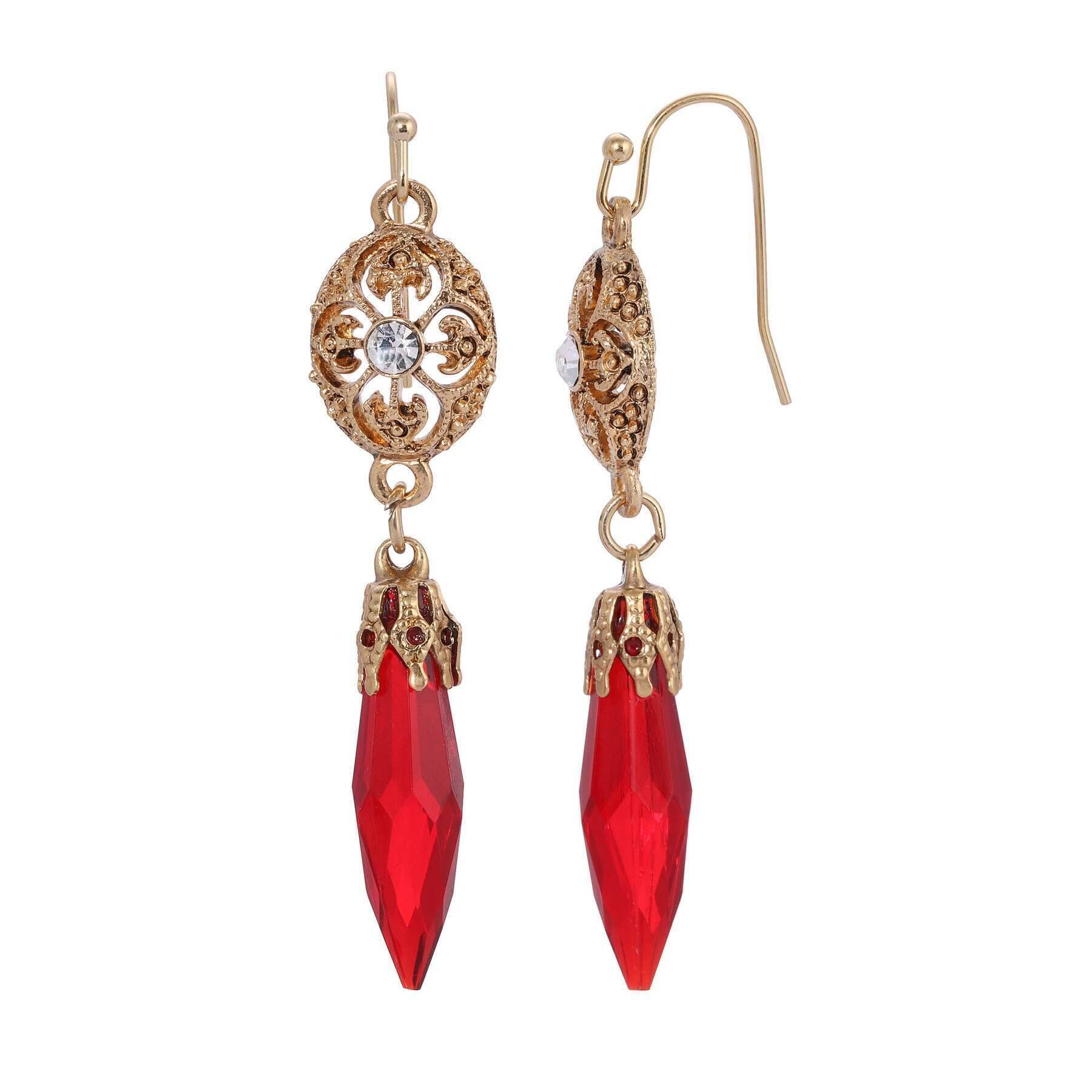1928 Jewelry Icicle Drop Oval Filigree Crystal Accent Drop Earrings - Vintage Style Dangle Earrings for Women - Perfect for Weddings, Parties & Evening Events
