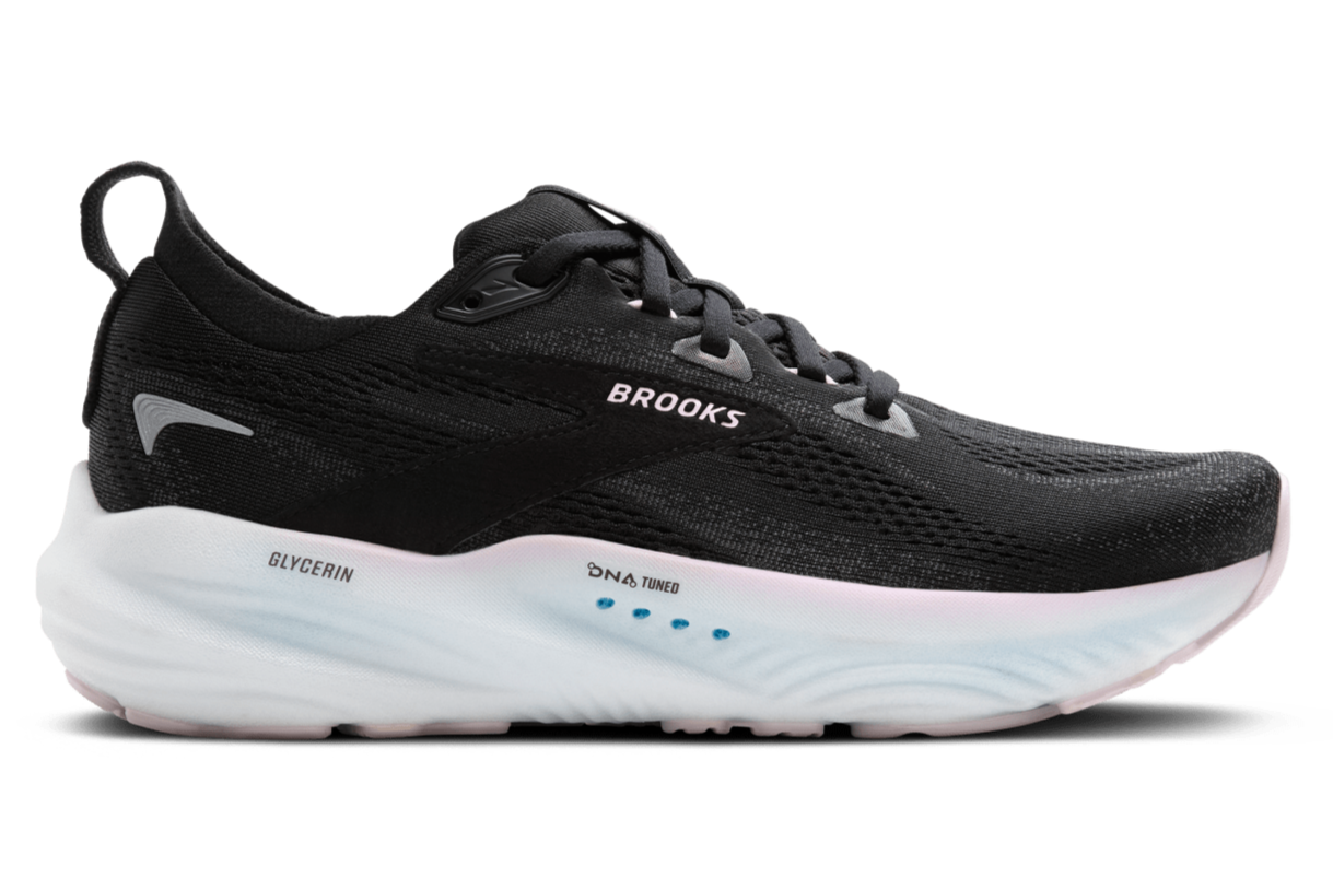 Brooks Glycerin 22 Women's Running Shoes - Black/Orchid Ice/White (B Width) - Premium Cushioning for Long Distance Running & Marathon Training