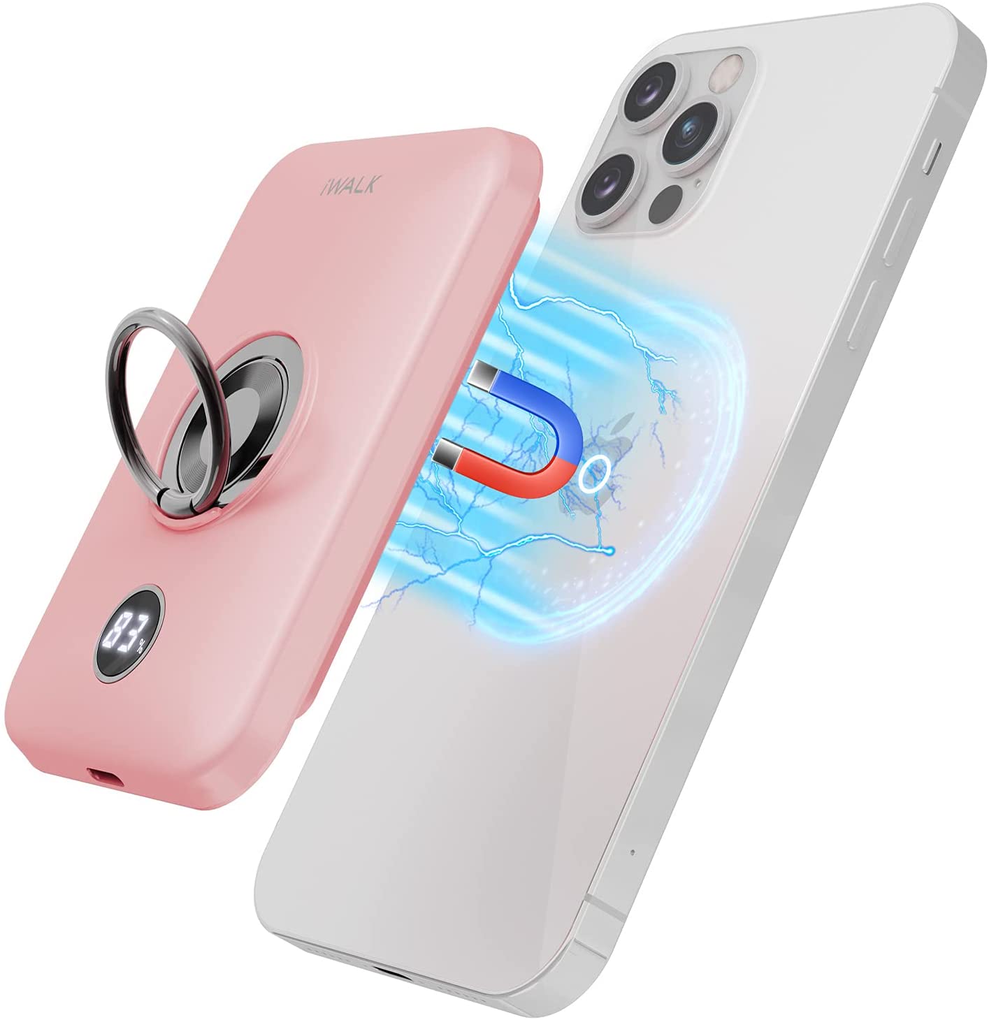 6000mAh Magnetic Wireless Power Bank - Portable iPhone Charger for iPhone 12/13/14/15, Fast Charging Portable Battery Pack | Perfect for Travel, Outdoor Adventures & Daily Commute
