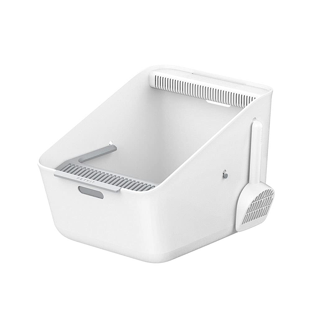 Open Large Cat Litter Box with Induction Net & Odor Control - Splash-Proof Deodorizing Cat Toilet Supplies for Multi-Cat Homes | Perfect for Small Spaces & Easy Cleaning