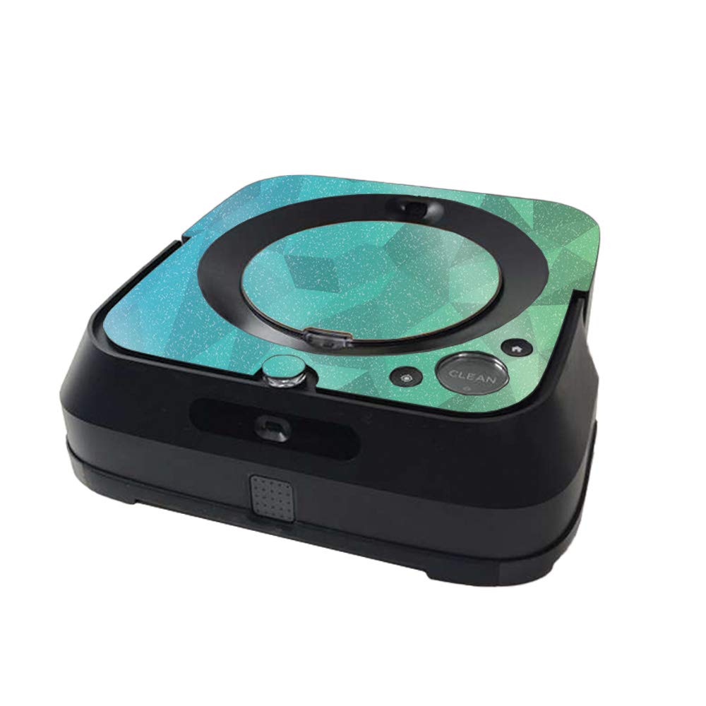 MightySkins Glossy Glitter Skin for iRobot Braava Jet m6 - Blue Green Polygon Design | High-Gloss Sparkle Finish | Easy to Apply & Remove | Made in USA | Protect & Personalize Your Robot Mop for Home Cleaning
