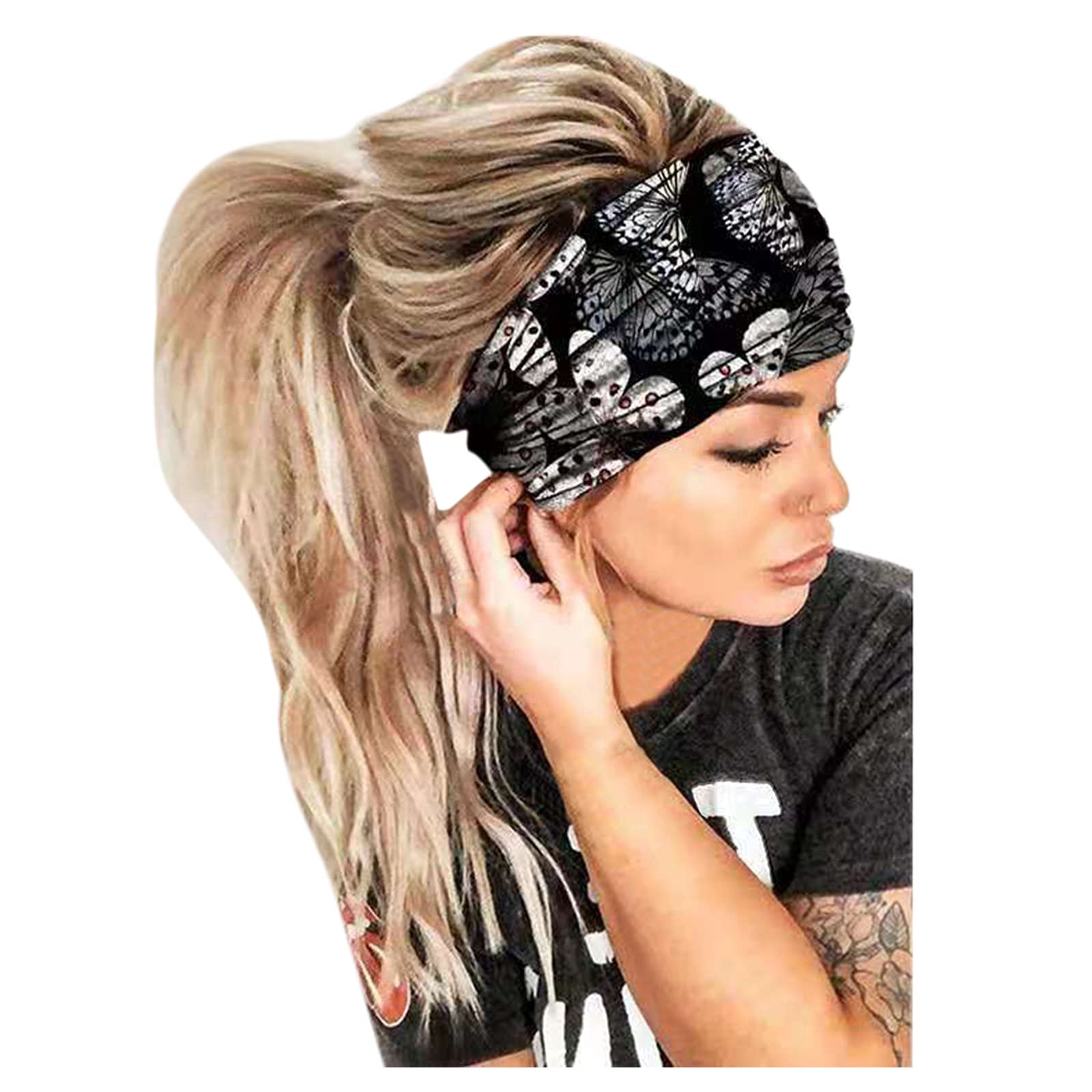 Boho Leopard Print Headbands for Women - Criss Cross Elastic Hair Bands, Stretchy Twist Head Wraps for Yoga, Workout, Fashion Accessories