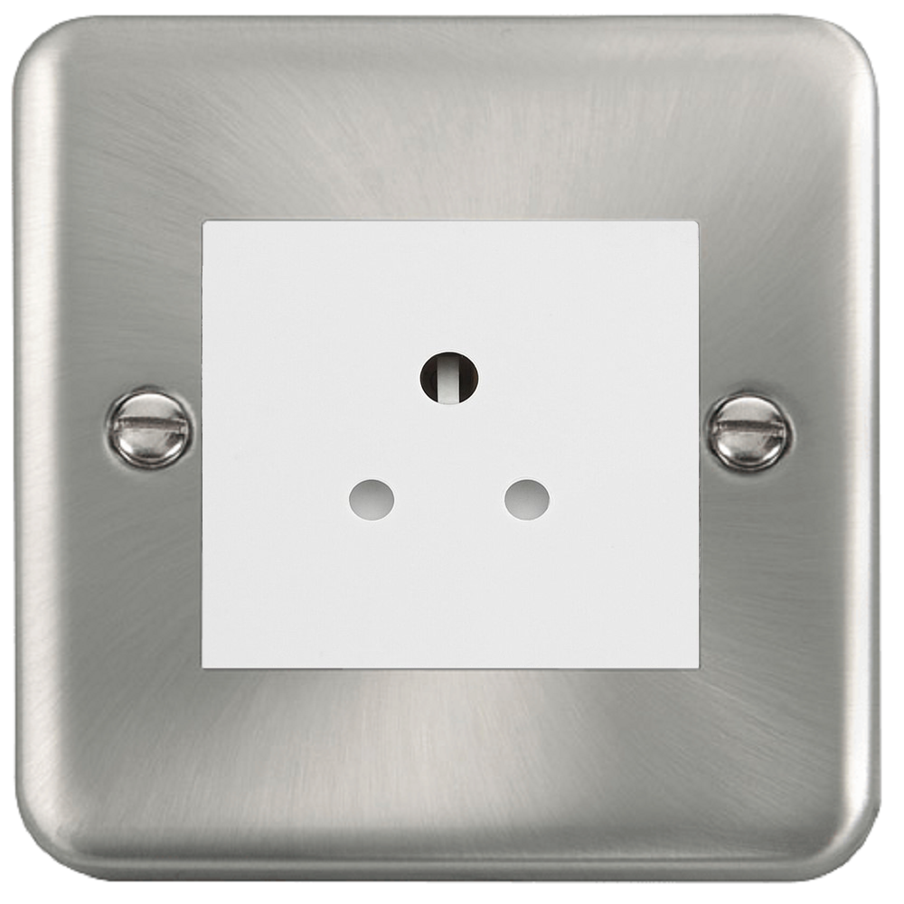 Click Deco Plus Satin Chrome 5A Unswitched Socket DPSC038MWH - Premium Electrical Outlet for Home & Office Decor - Perfect for Bedrooms, Living Rooms and Modern Interior Design