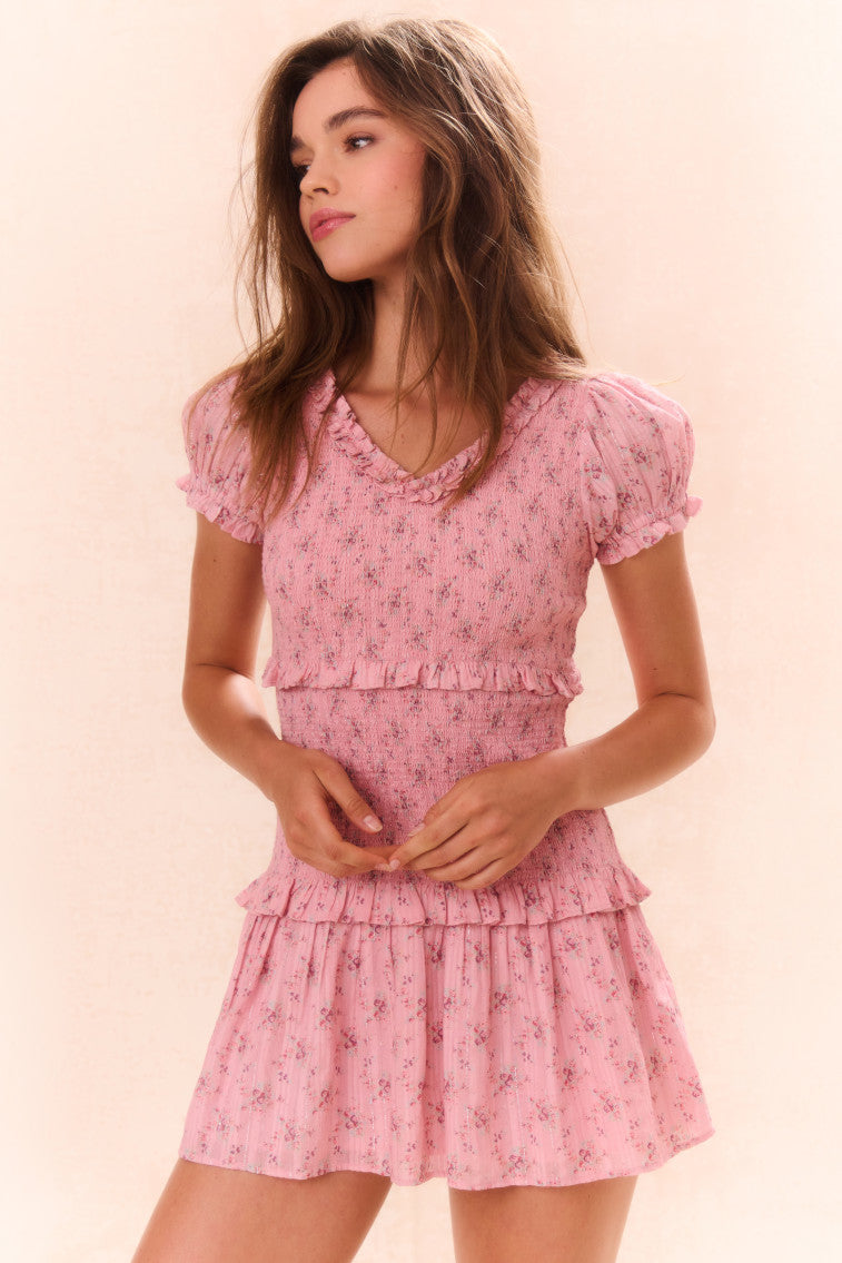 Girls Banson Smocked Dress - Floral Embroidered Cotton Summer Dress for Toddler & Kids - Perfect for Parties, Photos & Outdoor Play