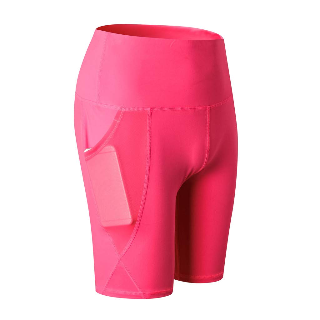 Hessimy High Waist Gym Shorts with Pockets - Women's Workout & Running Shorts for Yoga, Cycling