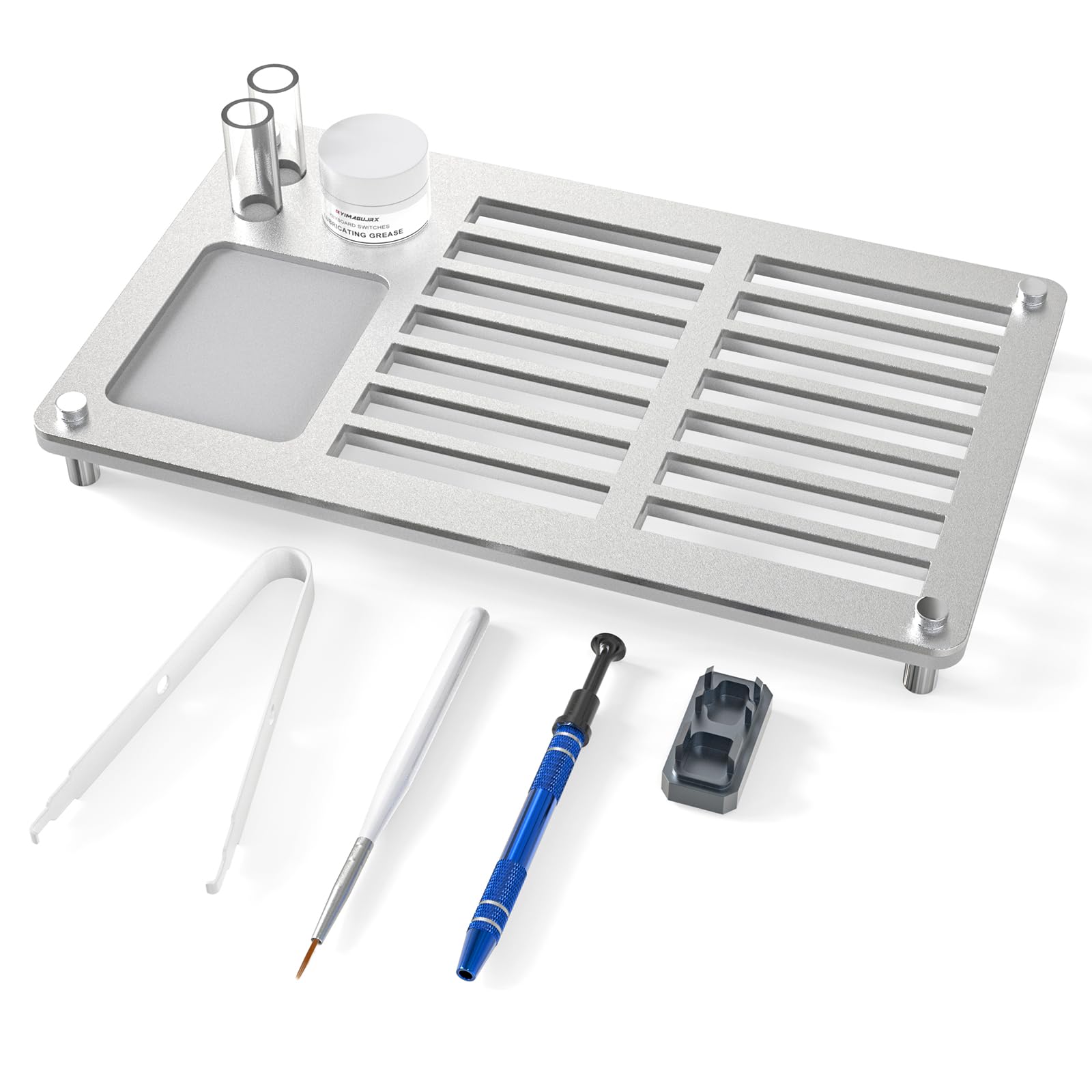 YIMAGUJRX 70 Keyboard Switches Lube Kit - Aluminum Alloy Station & Grease for Gaming Keyboards