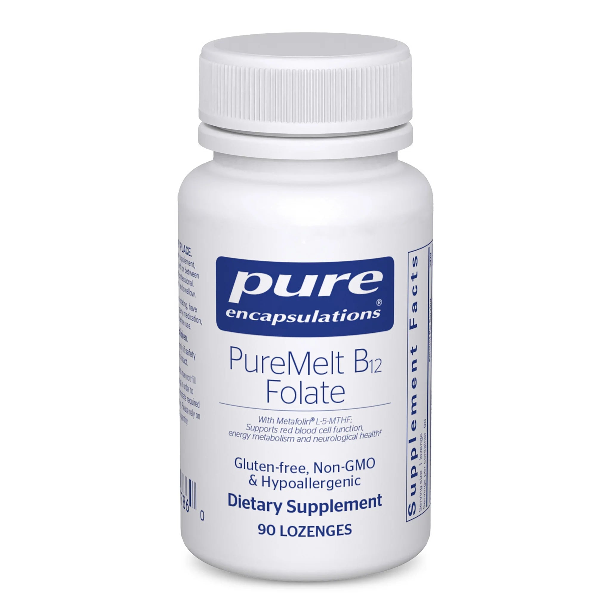 PureMelt B12 Folate Supplement - High Absorption Vitamin B12 & Folate for Energy & Metabolism - Supports Brain Health & Red Blood Cell Production - Great for Vegans & Active Lifestyles - Use Daily for Optimal Wellness