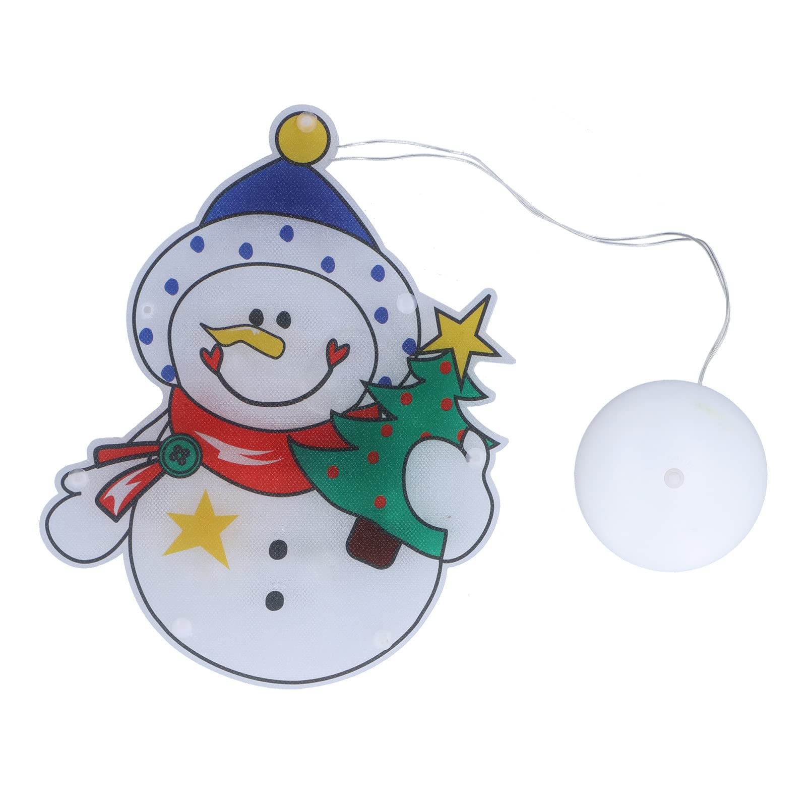 Shanrya Snowman LED Window Light - Christmas Cup Pendant Lamp for Tree & Bar Decor | Holiday Indoor/Outdoor Decoration for Home, Party & Festive Lighting