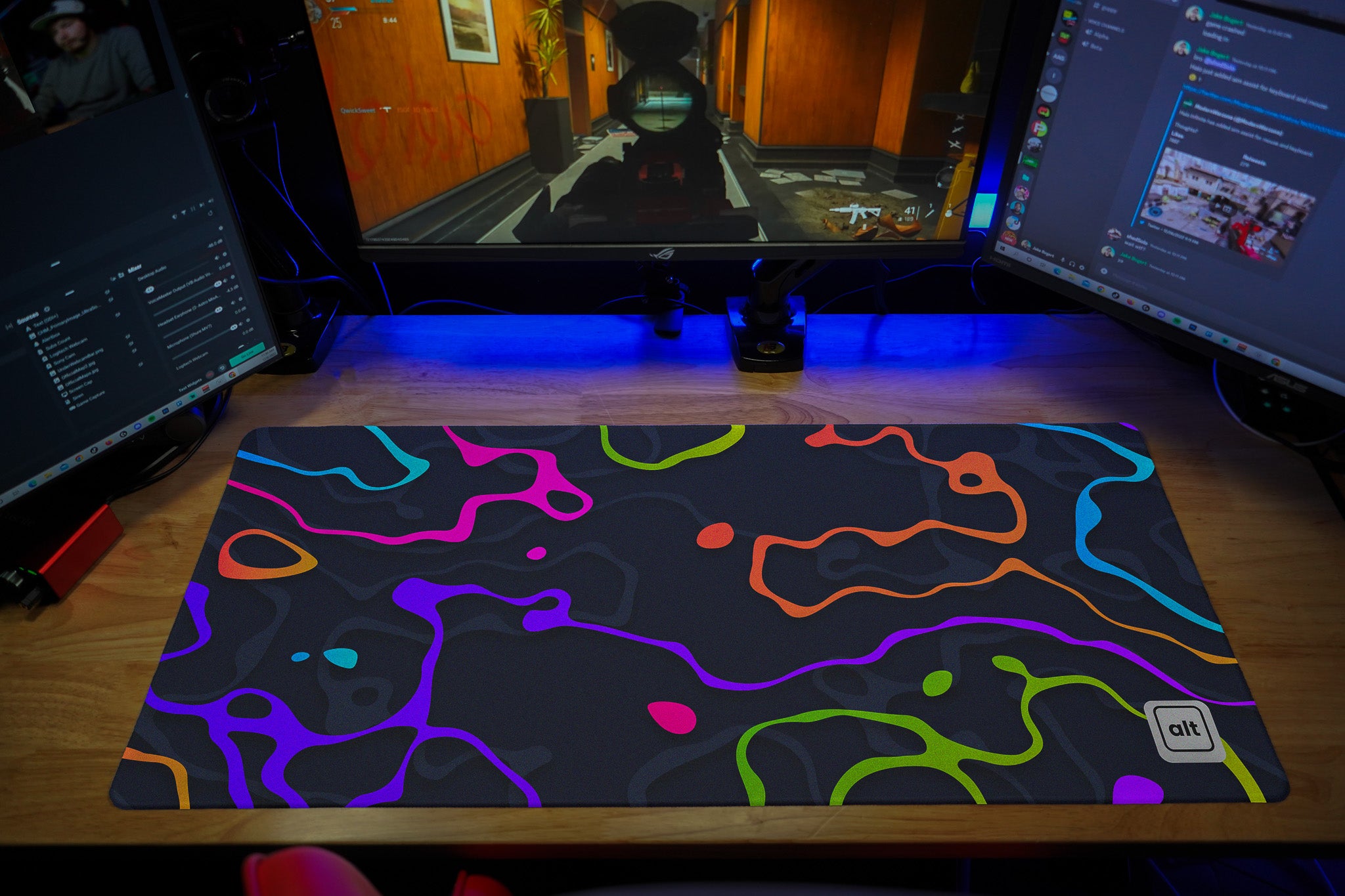 RGB Gaming Mouse Pad with Non-Slip Base - Waterproof Neon Splash Design Extended XXL Large Mouse Mat for PC, Laptop, Mac - Perfect for Gaming, Office & Home Workspace Setup