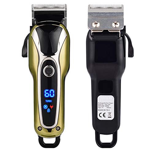 SH-RuiDu Professional Cordless Hair Clipper for Men - Rechargeable Electric Shaver with LCD Display, Beard Trimmer & Hair Cutting Machine (EU Plug) - Perfect for Home Grooming, Travel & Barbershop Use