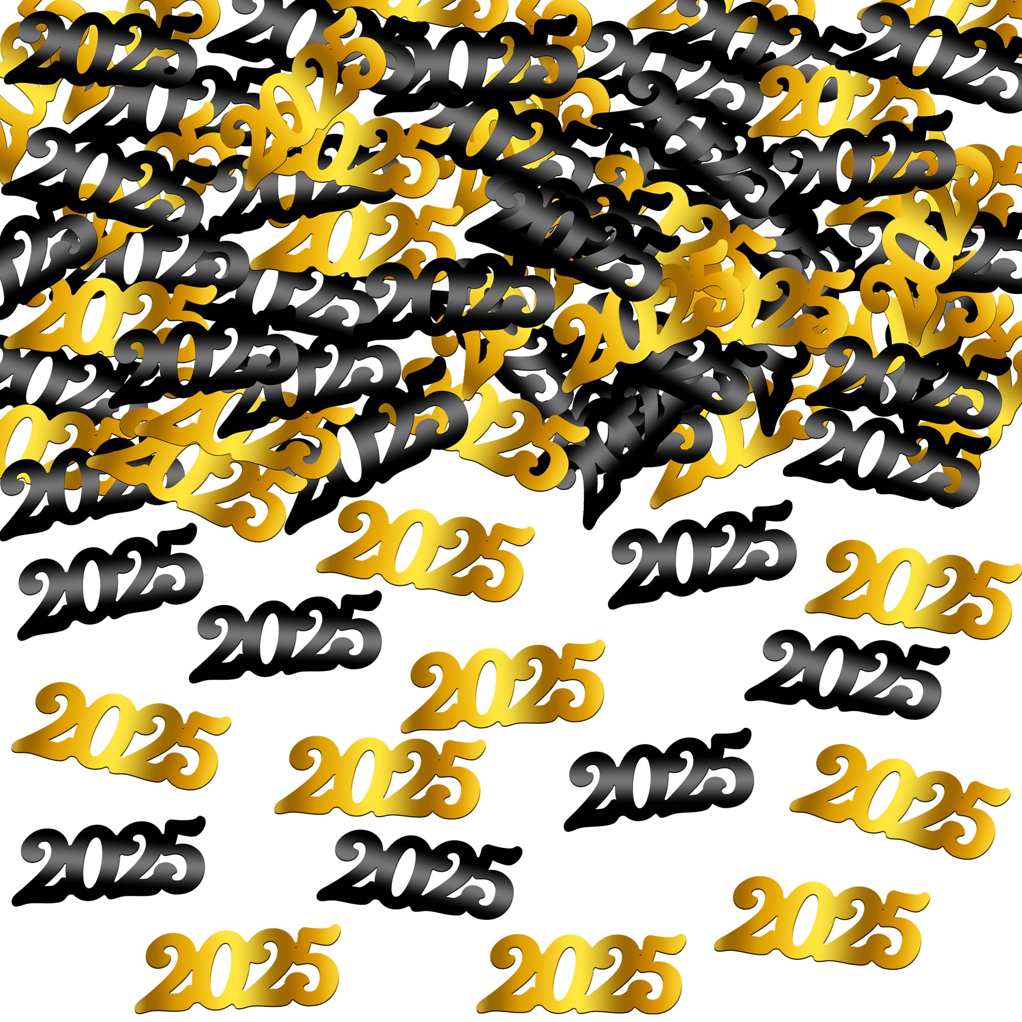 Premium Gold & Black Graduation Confetti - 500 Pieces | 2025 Graduation Party Supplies | Elegant Table Decorations for Graduation Eve Celebrations | Perfect for Graduation Ceremonies, Photo Backdrops & Party Decor