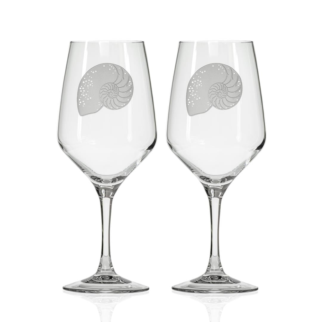 Premium Nautilus 19.75oz All-Purpose Wine Glasses Set of 2 - Perfect for Red Wine, White Wine, Cocktails & Water - Elegant Stemware for Dinner Parties, Weddings & Home Entertaining