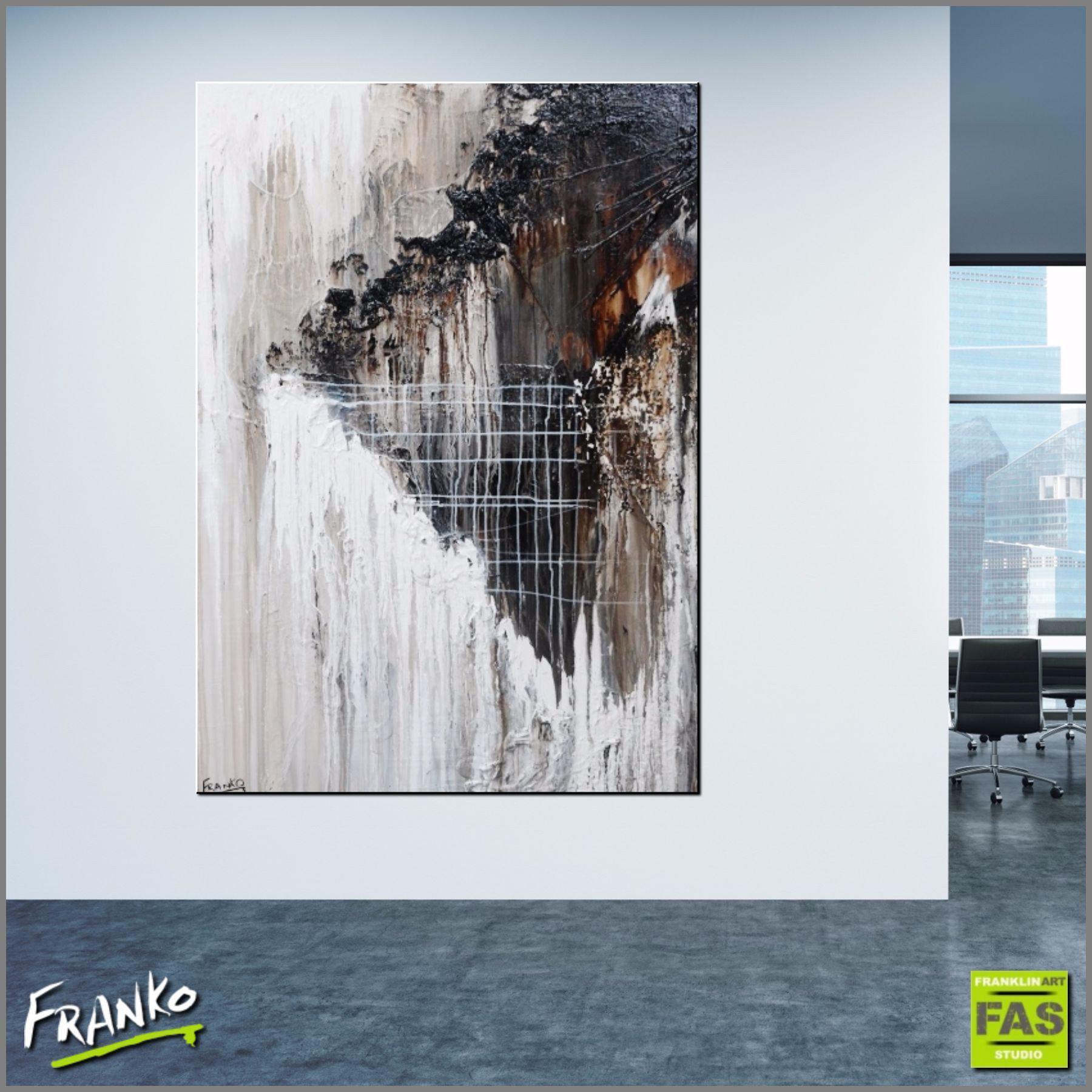 140cm x 100cm Brown Abstract Leather Wall Art Painting - Handmade Home Decor for Living Room, Bedroom & Office