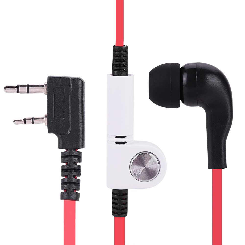 Velaurs PTT Headset with Earpiece - Secure & Private Communication for Police & Security Guards (Red) - Ideal for Law Enforcement, Security Work & Hands-Free Communication