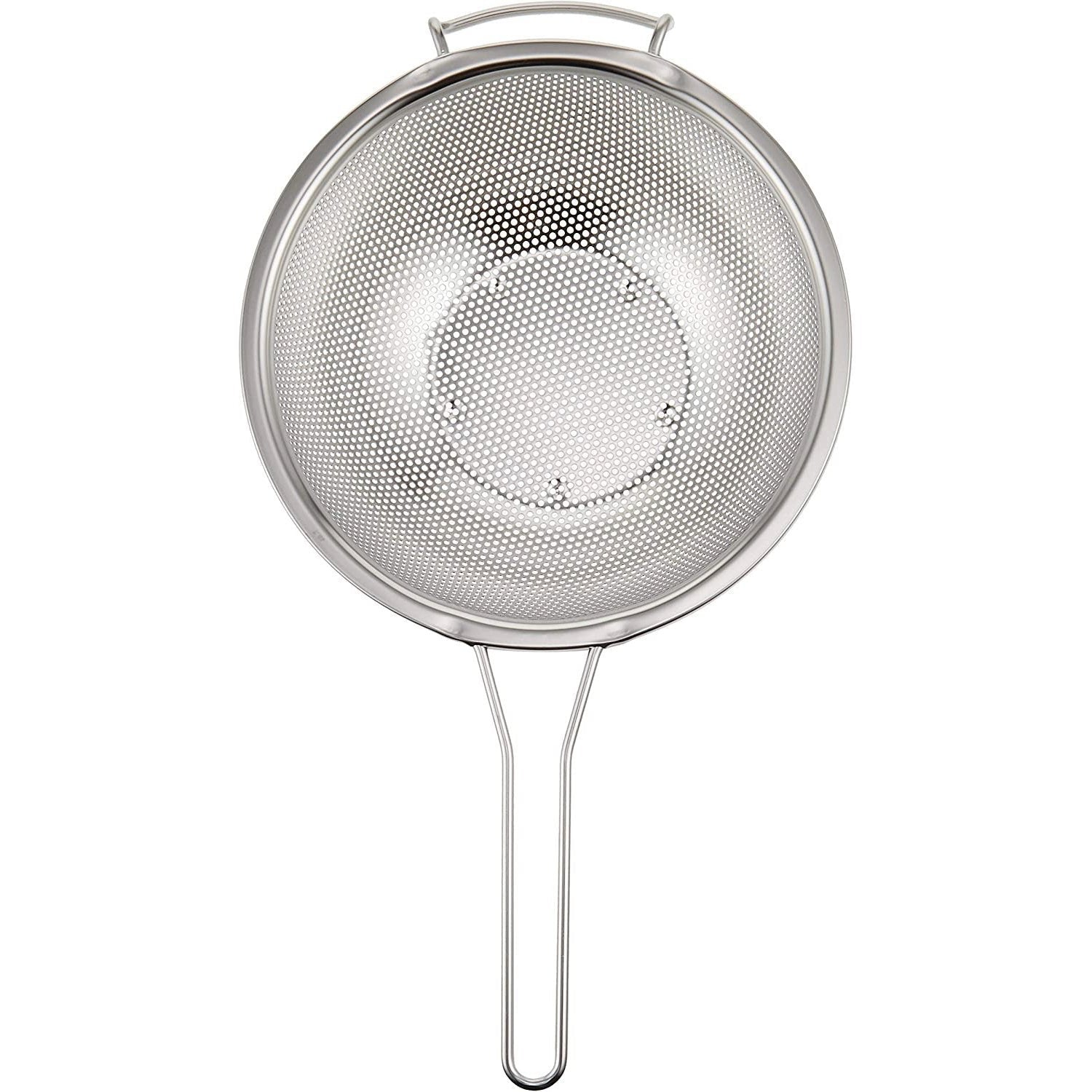 Premium 18/8 Stainless Steel Kitchen Strainer with Ergonomic Handle - 18cm Fine Mesh Colander for Pasta, Vegetables, and Fruits - Ideal for Cooking, Baking, and Food Prep
