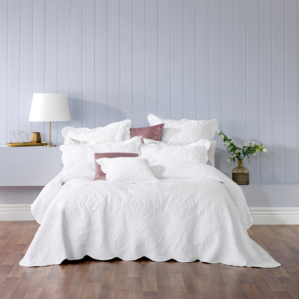 Cordelia White Bedspread Set King Size - Luxury Soft Bedding for Master Bedroom | Perfect for Home Decor, Hotel, and Guest Room