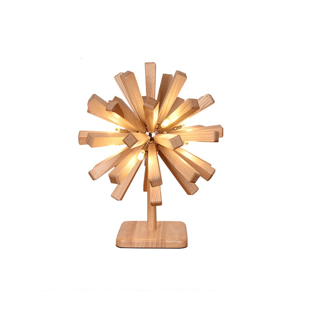 YONGJUN Solid Wood LED Desk Lamp - Modern Bedside Table Lamp for Bedroom, Living Room & Bar Decor - Durable Wooden Lighting for Home Office, Study & Reading