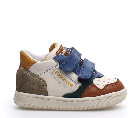 Falcotto Kids' Klip Fashion Sneakers for Boys and Girls - Cognac & Milk Color - Comfortable & Stylish for School, Play & Everyday Wear