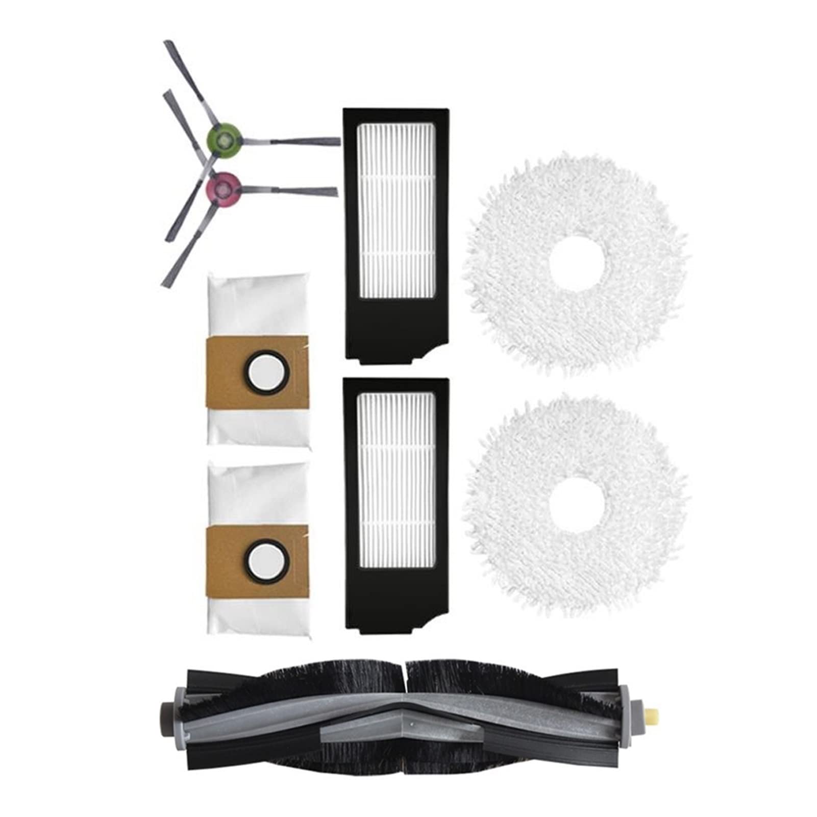 ECOVACS DEEBOT X1 Turbo/X1 Omni Replacement Parts - Main Brush, Side Brush, HEPA Filter & Mop Cloth | Compatible with Robot Vacuum Cleaner & Mop | Perfect for Home Cleaning & Pet Hair Removal