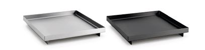 FOH Brushed Stainless Steel Square Serving Tray - Set of 6, 6-Piece Elegant Appetizer Plates for Parties, Dining & Home Decor | Rust-Resistant & Durable for Daily Use