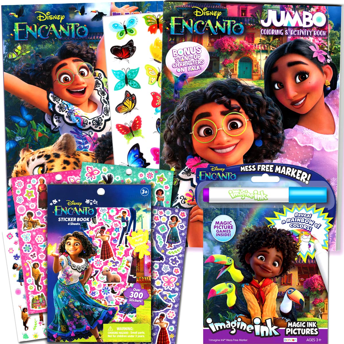 Disney Encanto Coloring and Activity Books for Kids - Bundle with Imagine Ink Coloring Book and Stickers | Perfect for Travel, Birthday Gifts & Creative Play