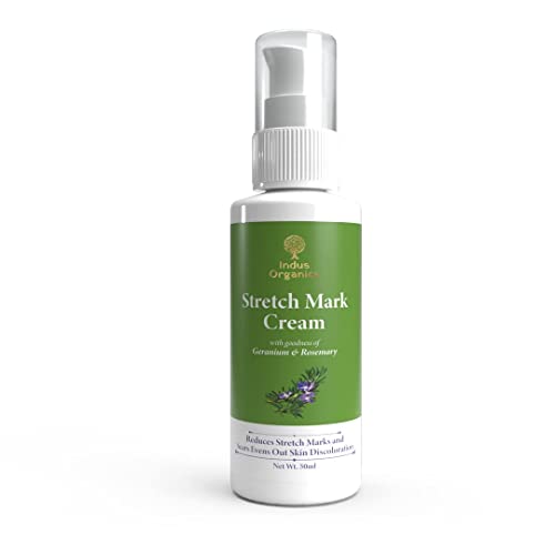 Indus Organics Stretch Mark Cream for Pregnancy, Belly Fat, Breast & Butt – 50ml | Fades & Prevents Stretch Marks | Safe for Moms & Postpartum Care