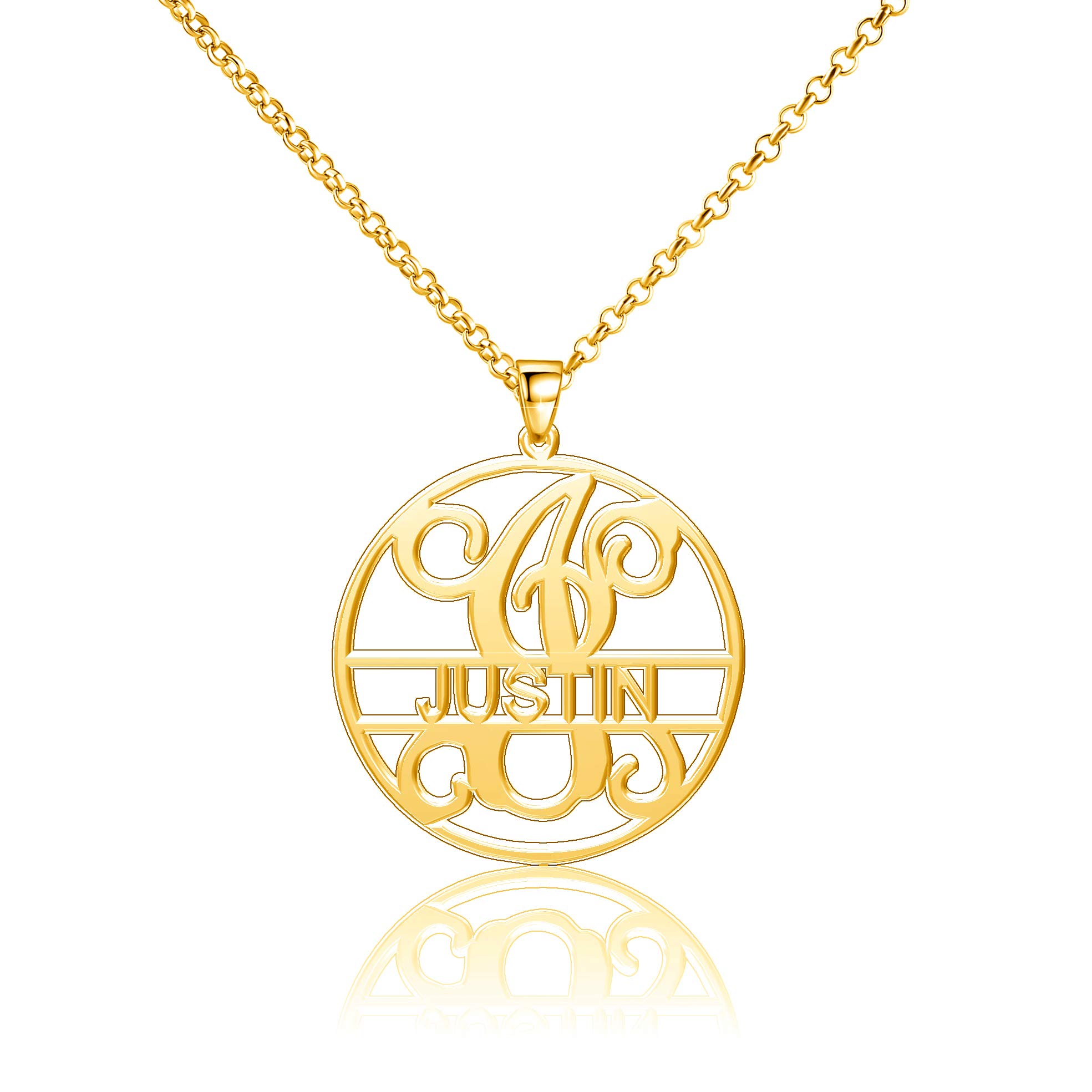 Custom Initial Name Necklace - Personalized Justin Necklace for Men & Women | Perfect for Gifts, Anniversaries, and Everyday Wear
