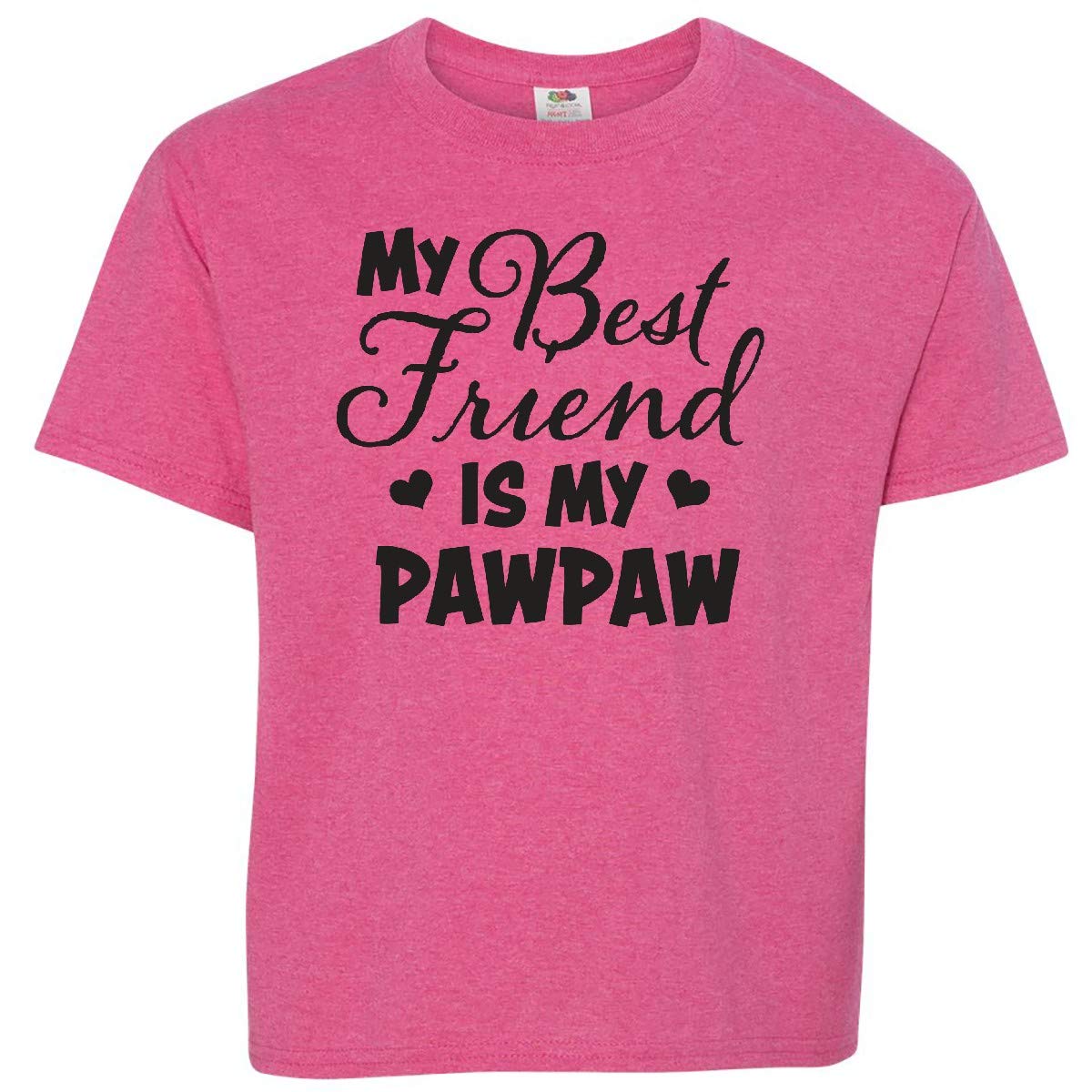 My Best Friend is My Pawpaw with Hearts Youth T-Shirt - Perfect for Family Outings and Grandparents Day