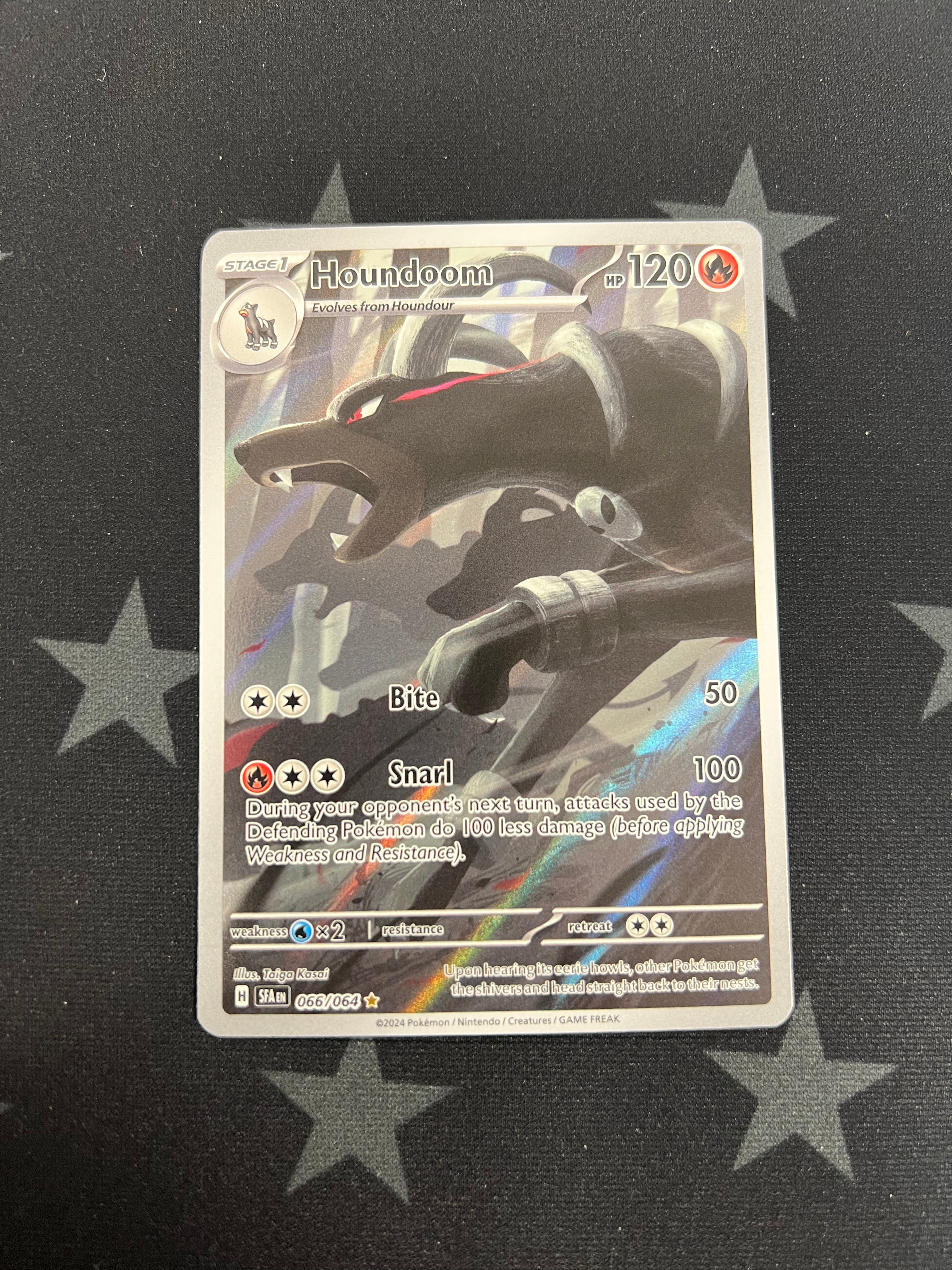 2024 Pokemon TCG Houndoom 066/064 Shrouded Fables Illustration Rare Card - Collectible Trading Card Game for Battles & Display