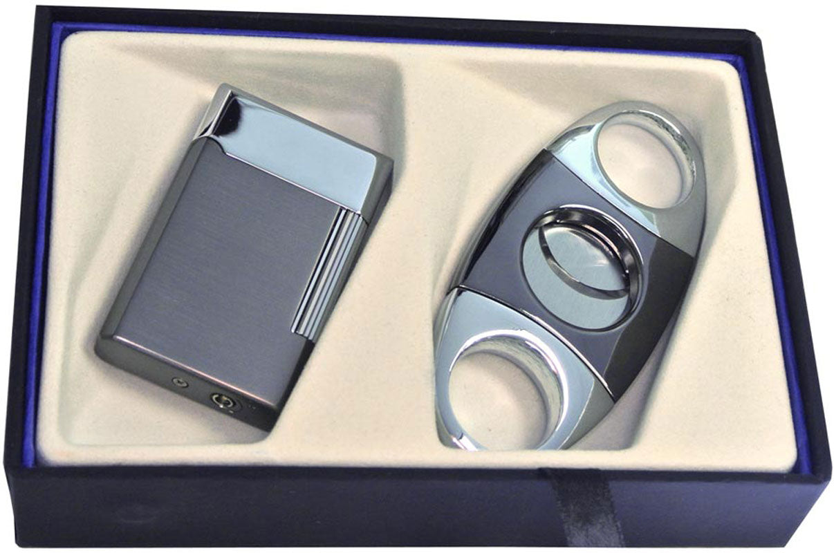 Premium Visol Gunmetal Pyxis Lighter & Darth Cigar Cutter Gift Set - Luxury Smoking Accessories for Cigar Enthusiasts - Perfect for Gifts, Special Occasions & Relaxation Moments