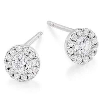 18K Gold Pave Set Round Diamond Stud Earrings 0.50 Carat - Elegant & Timeless Jewelry for Women, Perfect for Weddings, Anniversaries & Special Occasions
