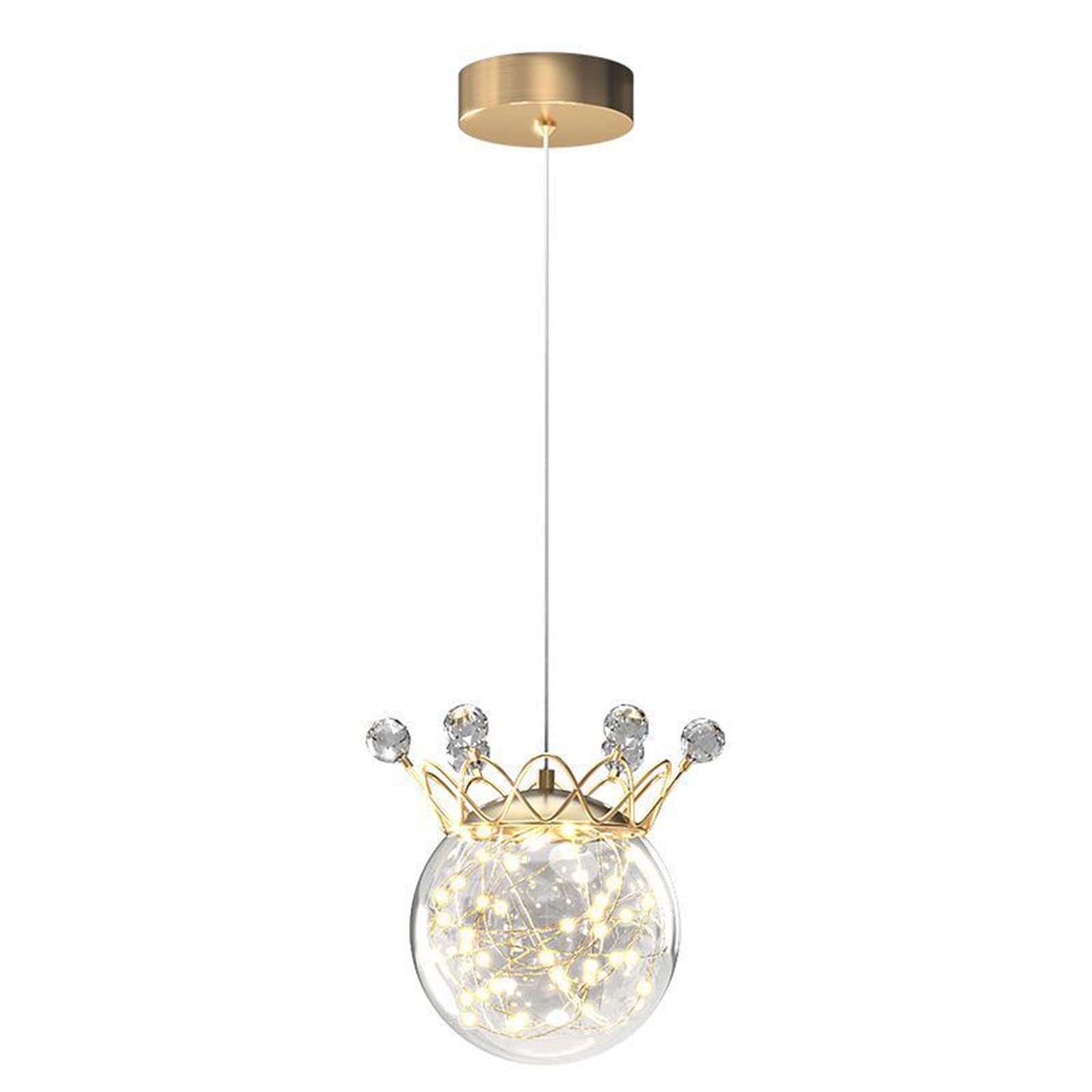 Wheel-hy LED Gypsophila Chandelier - Adjustable Crystal Crown Night Light for Bedroom & Living Room Decor | Luxury Wall Chandelier with Fishing Line Design | Perfect for Wedding, Party & Home Lighting