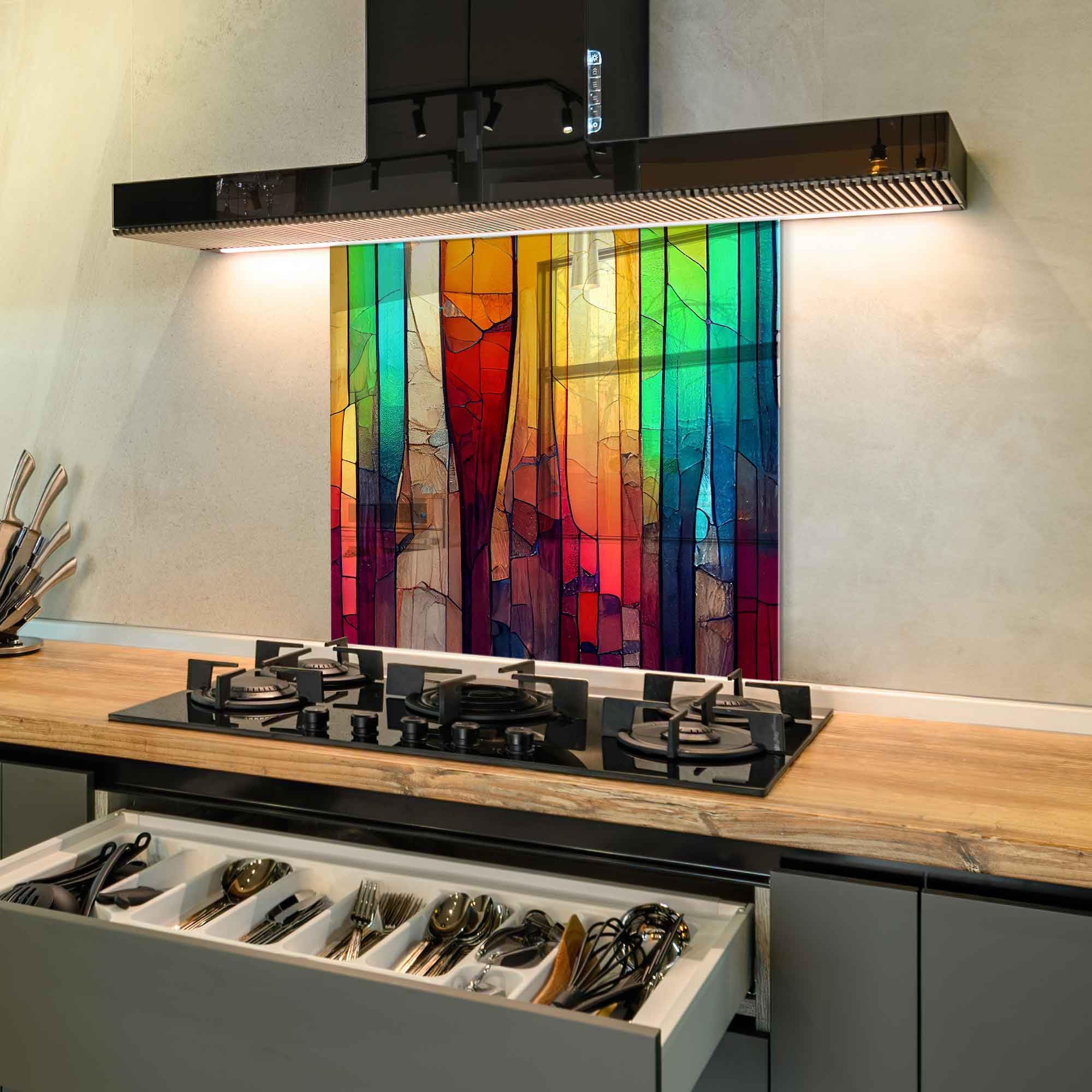 Premium Tempered Glass Kitchen Backsplash - 30x30 Inch Heat-Resistant Stove Backsplash, Splash Guard & Decorative Wall Panel | Ideal for Cooking Areas, Sink Protection & Modern Home Decor