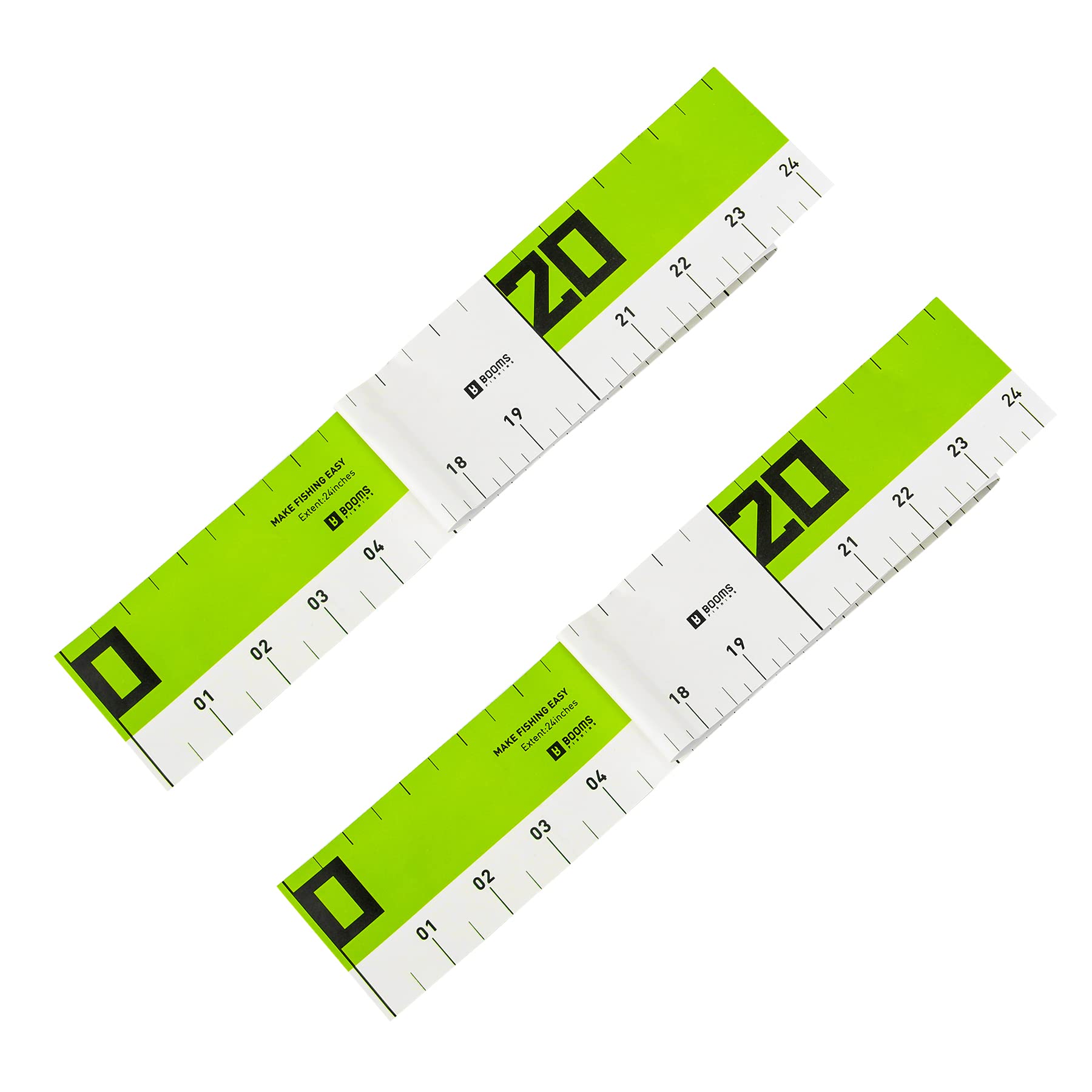Booms Fishing RL2 Adhesive Fish Ruler 24 Inch - 2 Pack for Boat, Cooler & Kayak - Measure Catch Size Easily While Fishing