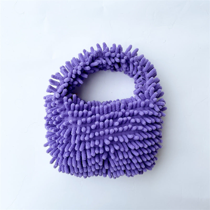 Stylish Minimalist Fuzzy Satchel Bag for Women - Soft & Cozy Crossbody Purse - Perfect for Work, Travel & Everyday Use