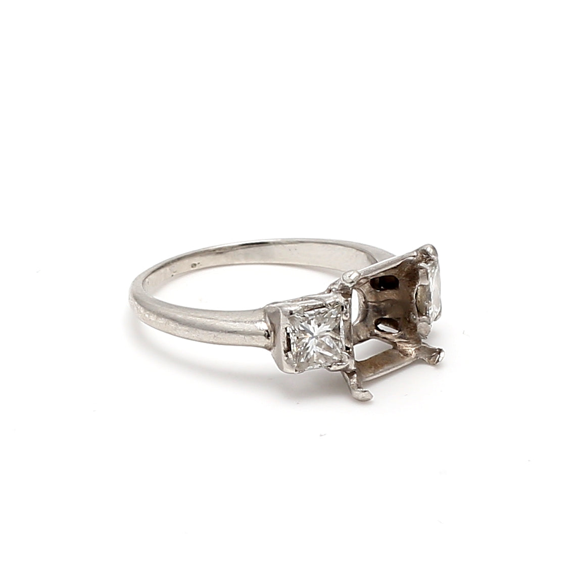 1.00 Carat Princess Cut I SI1 Diamond Platinum Semi Mount Ring - Elegant Engagement & Wedding Band for Women, Perfect for Proposals, Anniversaries & Special Occasions