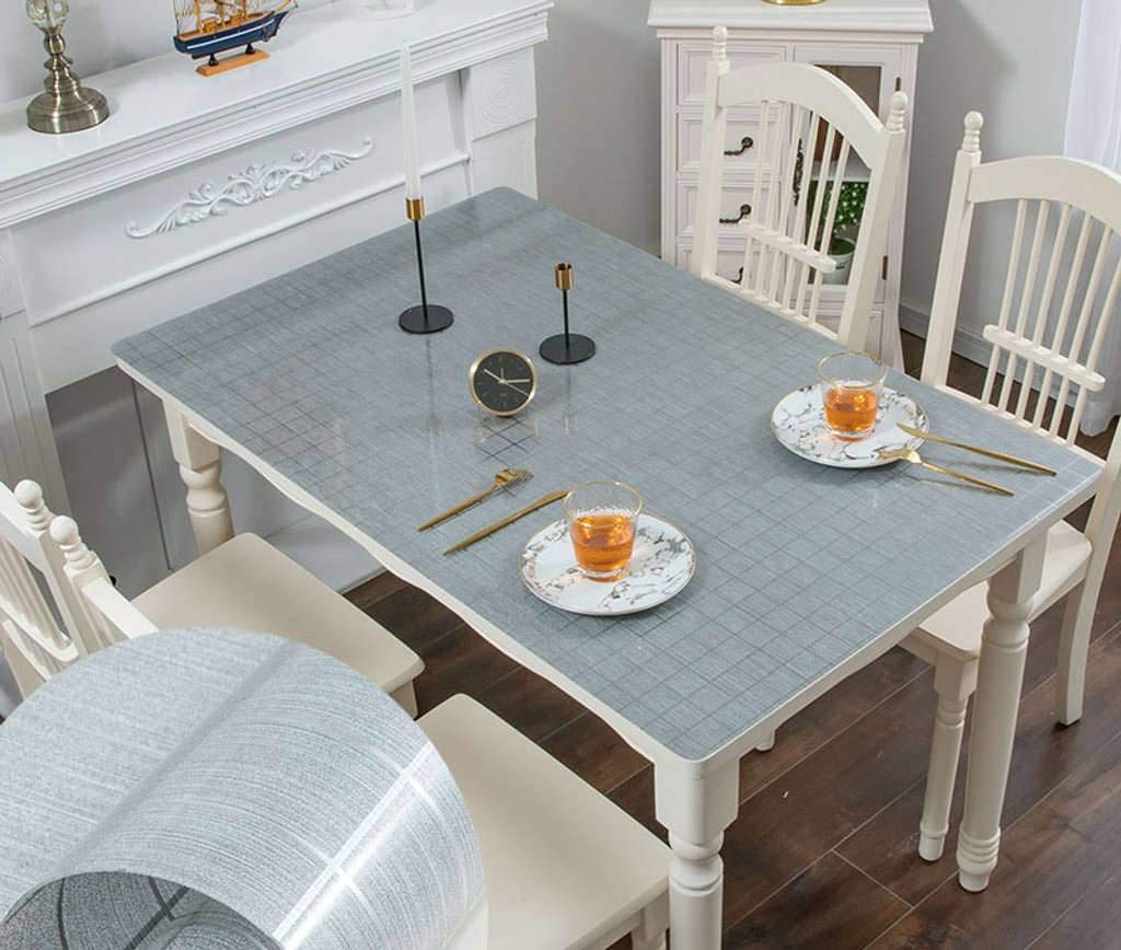 Waterproof PVC Tablecloth - 85x140cm (33x55 Inch) Rectangular Table Cover, Durable & Easy-Clean Desk Mat for Dining Room, Cafe, Buffet, Party & Outdoor Use