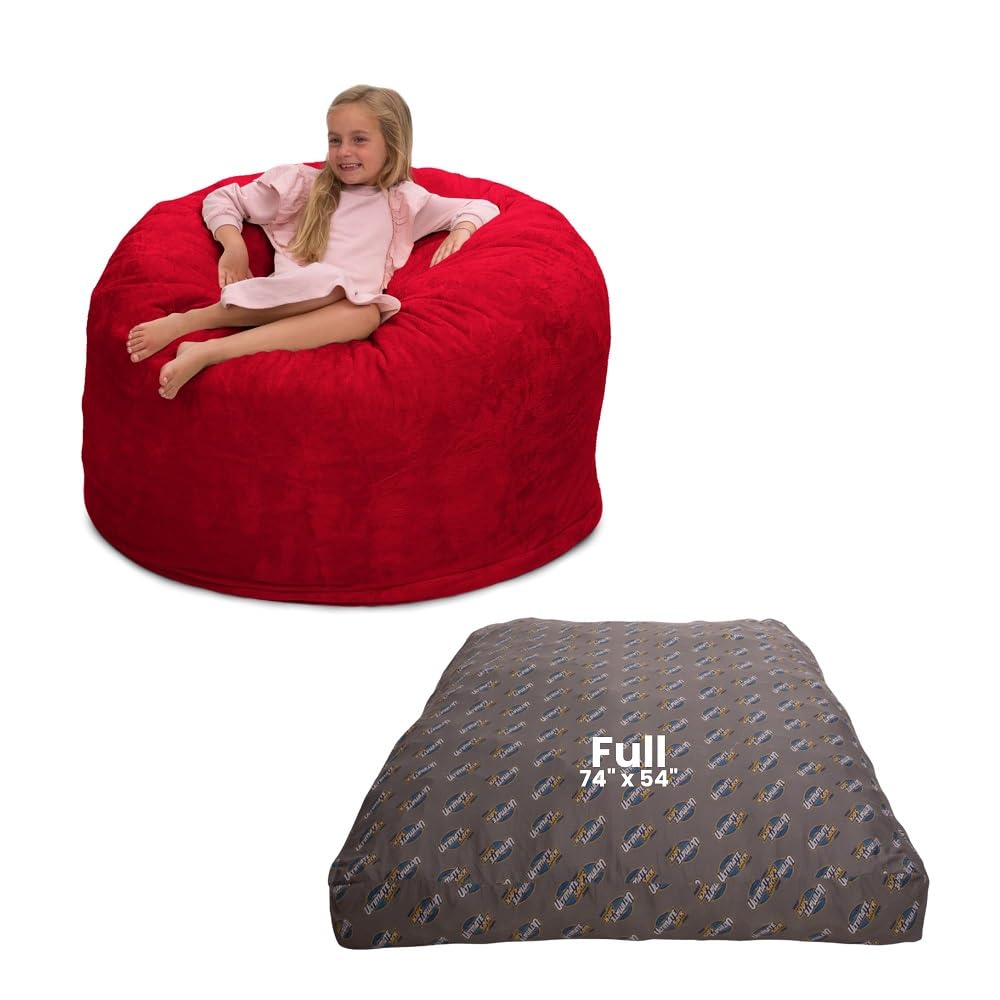 ULTIMATE SACK Convertible Bean Bag Chair to Cozy Sleeper - Versatile Sofa Bed & Futon Alternative for Living Room, Bedroom, Dorm - Comfortable & Stylish Lounger for Relaxing, Gaming, or Guest Accommodation