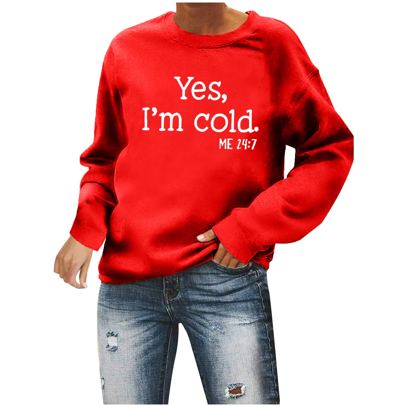 Women's Casual Long Sleeve Sweatshirt - Soft Fleece Pullover Top for Outdoor & Lounge Wear - Plus Size Comfortable Sweater for Fall & Winter (S-XXL) - Perfect for Hiking, Travel & Everyday Fashion