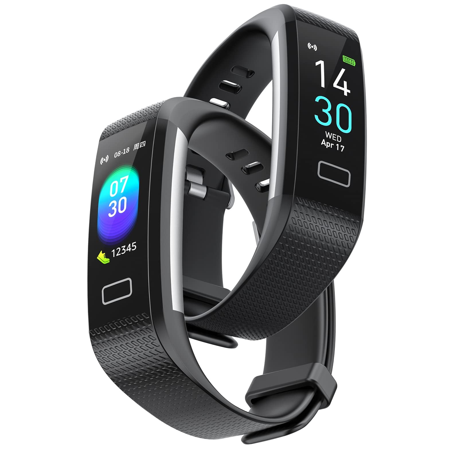 Portzon Fitness Tracker with Heart Rate & Sleep Monitor - Waterproof Activity Tracker for Men & Women - Step Counter for Running, Swimming & Workouts