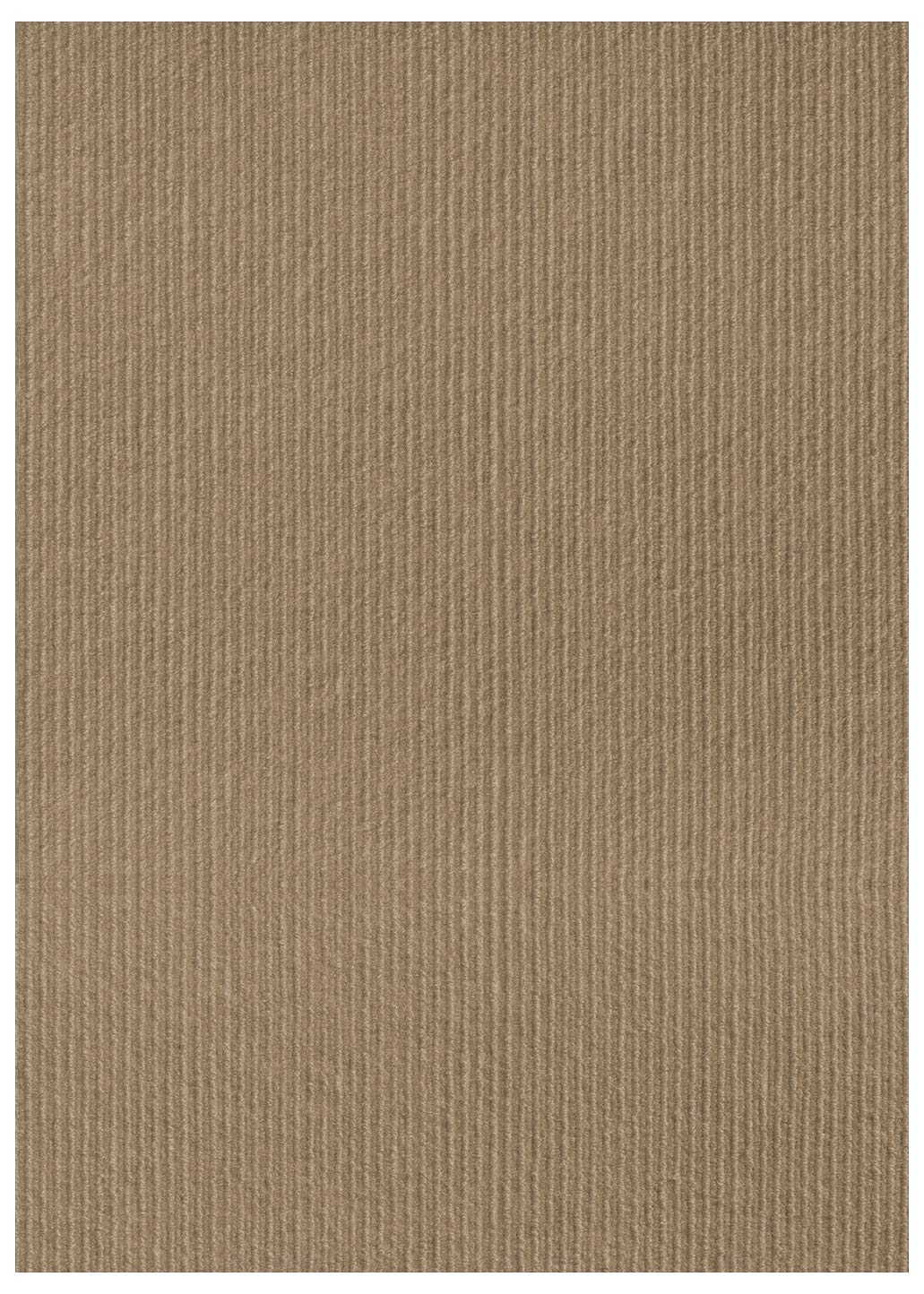Soft & Durable Ribbed Indoor/Outdoor Area Rug - Lightweight Flexible 8'x12' Taupe - 100% PET Fiber Easy Clean - Perfect for Living Room, Patio, Deck & Dorm