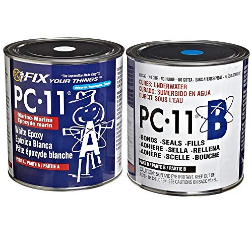PC-11 Two-Part Marine Epoxy Adhesive Paste - 8 lb Kit (2 Cans) - Off White - High Strength Waterproof Bonding for Boats, Docks & Marine Repairs - Ideal for Underwater Applications & Fiberglass Repair