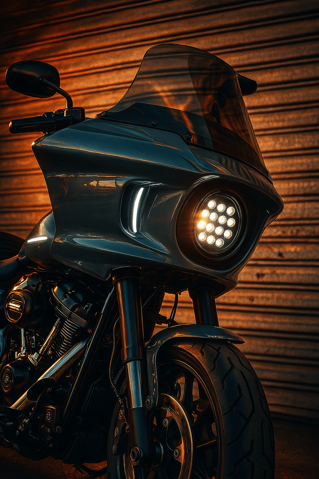 Eagle Lights Midnight Edition LED Vent Insert Running Lights & Turn Signals for Harley Davidson Low Rider ST - High Visibility Motorcycle Accessories for Night Riding & Safety