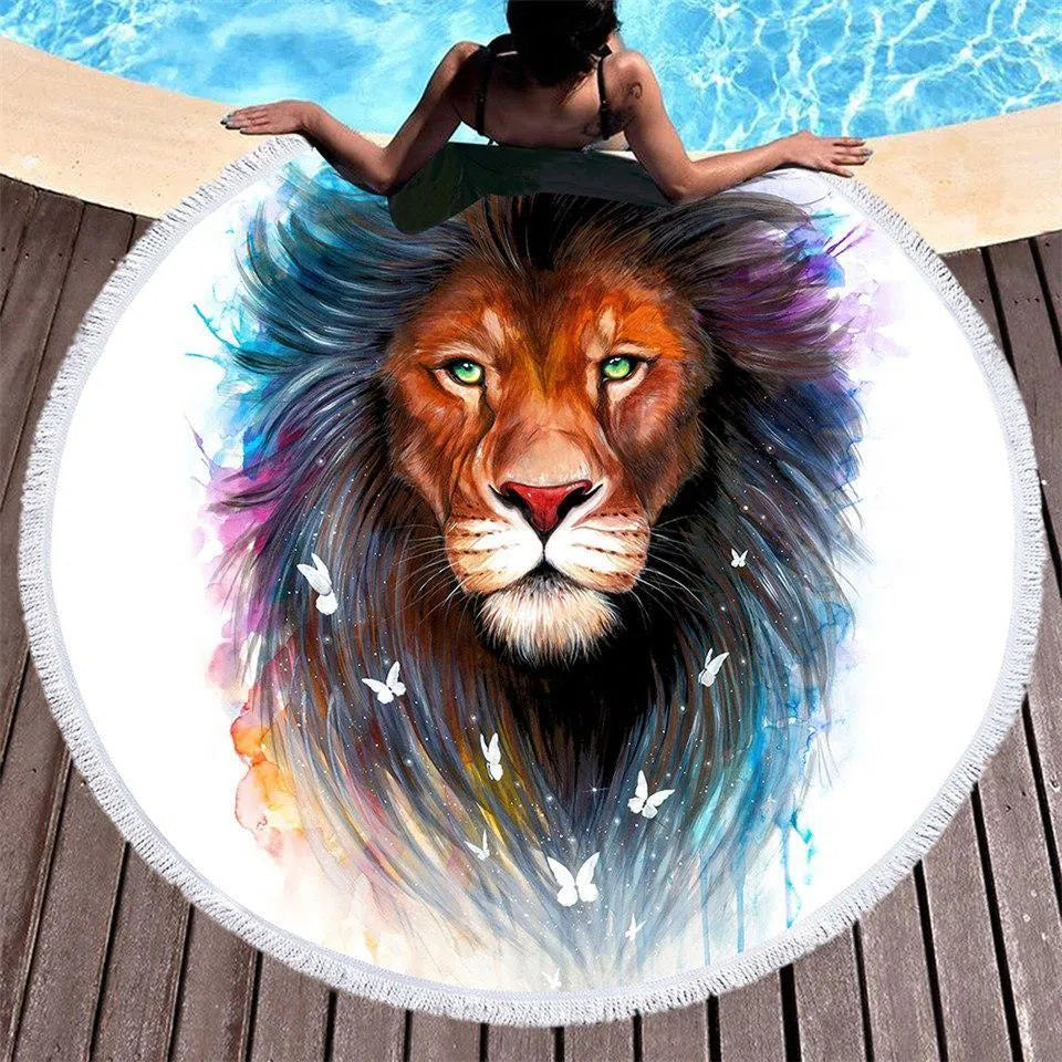 My Spirit Animal Round Beach Towel Set - Soft & Absorbent 60